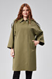 Kadın Oversize Astarlı Dokuma Trençkot