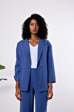 İndigo Regular Astarsız Mevsimlik Ceket