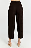 Acı Kahverengi Regular Pileli Kısa Paça Pantolon
