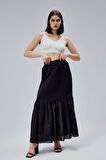 Siyah Regular Pamuklu Vual Etek 