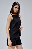 Siyah Regular Fit Astarlı Askılı Yelek