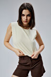 Sarı Regular Crop Bluz