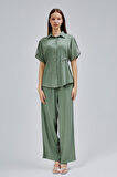 Haki Rahat Kesim Gömlek Pantolon Takım