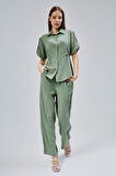 Haki Rahat Kesim Gömlek Pantolon Takım