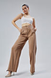 Açık Kahve Salaş Kesim Modal Dokuma Pantolon