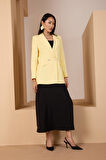 Sarı Oversize Dokuma Blazer Ceket