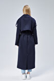 Kadın Oversize Astarlı Uzun Trençkot