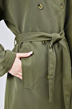 Kadın Oversize Kuşaklı Trençkot