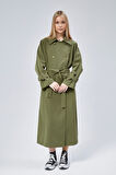 Kadın Oversize Kuşaklı Trençkot