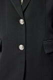 Kadın Oversize Astarlı Dokuma Blazer Ceket