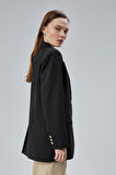 Kadın Oversize Astarlı Dokuma Blazer Ceket