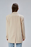 Kadın Oversize Astarlı Dokuma Blazer Ceket