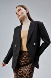 Kadın Kruvaze Kapama Oversize Blazer Ceket