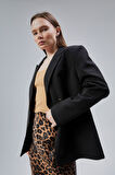 Kadın Kruvaze Kapama Oversize Blazer Ceket