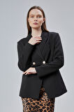 Kadın Kruvaze Kapama Oversize Blazer Ceket