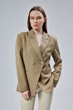 Kadın Kruvaze Kapama Oversize Blazer Ceket