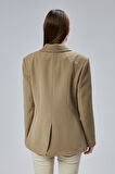 Kadın Kruvaze Kapama Oversize Blazer Ceket