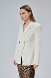 Kadın Kruvaze Kapama Oversize Blazer Ceket