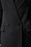 Kadın Regular Dokuma Astarlı Taş Detaylı Blazer Ceket 