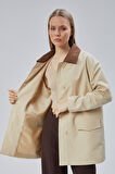 Vizon Oversize Casual Midi Trençkot