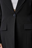 Siyah Kruvaze Uzun Blazer Ceket