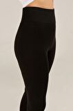 Kadın Siyah Yüksek Bel Korsajlı Spor Tayt