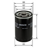 Bosch 0986452028 Yağ Filtresi Toyota Corolla 1988-2002 Benzinli AE92 AE101 AE111 Kasa 107-C1 05- 9091503001