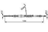 Bosch 1987477185 El Fren Teli Arka Sağ Transit V184 Pickup 2.4TDCI 115Ps 125Ps 00-06 Arkadan İtişli Tek Teker Ölçü 1386 1092 YC152A635AE