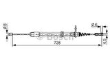 Bosch 1987482301 Fren Halatı Arka Park Freni W204 07-14 S204 07-14 C204 11-C207 09-15 A2044202585