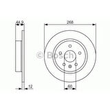 FREN DISKI ARKA 268.50MM OPEL ASTRA J 1.4I 1.4I TURBO 1.6I 1.6I TURBO 1.7CDTI 09->