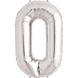 Benim Marifetlerim 0 Rakamı Gümüş Folyo Balon 34 inch 86 cm