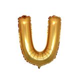 U Harfi Altın Folyo Balon 16 Inch 40 Cm
