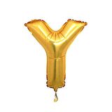 Y Harfi Altın Folyo Balon 16 Inch 40 Cm