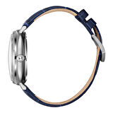 Beverly Hills Polo Club BP3687X.399 Otomatik Erkek Kol Saati | Lacivert Deri Kordon & Gümüş Kasa