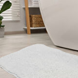 Otel Banyo Paspası | Beyaz | % Pamuk | Kenar Biyeli | 730gr | 50 x 90 cm | Yumuşak Dokulu