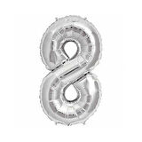 Benim Marifetlerim 8 Rakamı Gümüş Folyo Balon 40 Inch 90 cm
