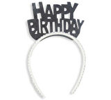 Benim Marifetlerim Evadan Simli Taşlı Siyah Happy Brithday Taç