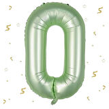 Benim Marifetlerim 0 Rakamı Su Yeşili Folyo Balon 40 inch 90 cm