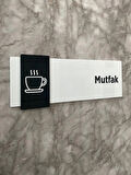Basic Pearl Black Seri Mutfak Kapı İsimliği Yönlendirme Levhası