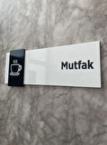 Basic Pearl Black Seri Mutfak Kapı İsimliği Yönlendirme Levhası