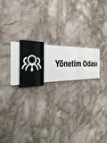 Basic Pearl Black Seri Yönetim Odası Yönlendirme Levhası Kapı İsimliği
