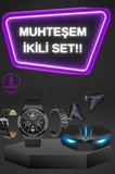 Kablosuz Bluetooth Bağlantılı Kulaklık ve Dokunmatik Ekran Akıllı Saat Arama Cevaplama