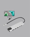 Eco Lounge USB Hub Gümüş 6 Port HDMI SD/MicroSD RJ45 Type-C