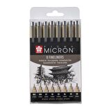 Sakura PİGMA MİCRON Teknik Kalem SİYAH SET 8'Lİ 