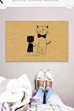 Cute Cats Dekoratif Çok Amaçlı İç ve Dış Mekan Kapı Önü Paspası 45x70