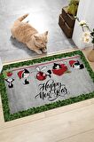 Yenil Yıl Kedi Kapı Önü Paspası Dekoratif Kapı Paspası Dış Mekan Paspas Ev Içi Paspası 45x70cm