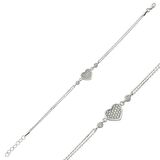 Gümüş Kalpli Kadın Bileklik