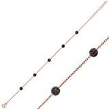 Gümüş Siyah Toplu Kadın Bileklik 