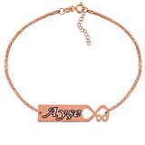 Gümüş Kişiye Özel Sonsuz Aşk İsimli Kadın Bileklik 