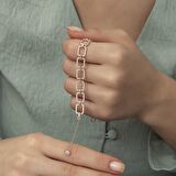 Gümüş Oval Taşlı Kadın Bileklik